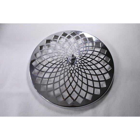 Large Art Deco centrepiece bowl and flower frog, silver plated metal flower frog - Picture 10 of 10